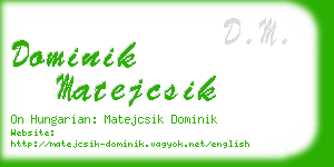 dominik matejcsik business card